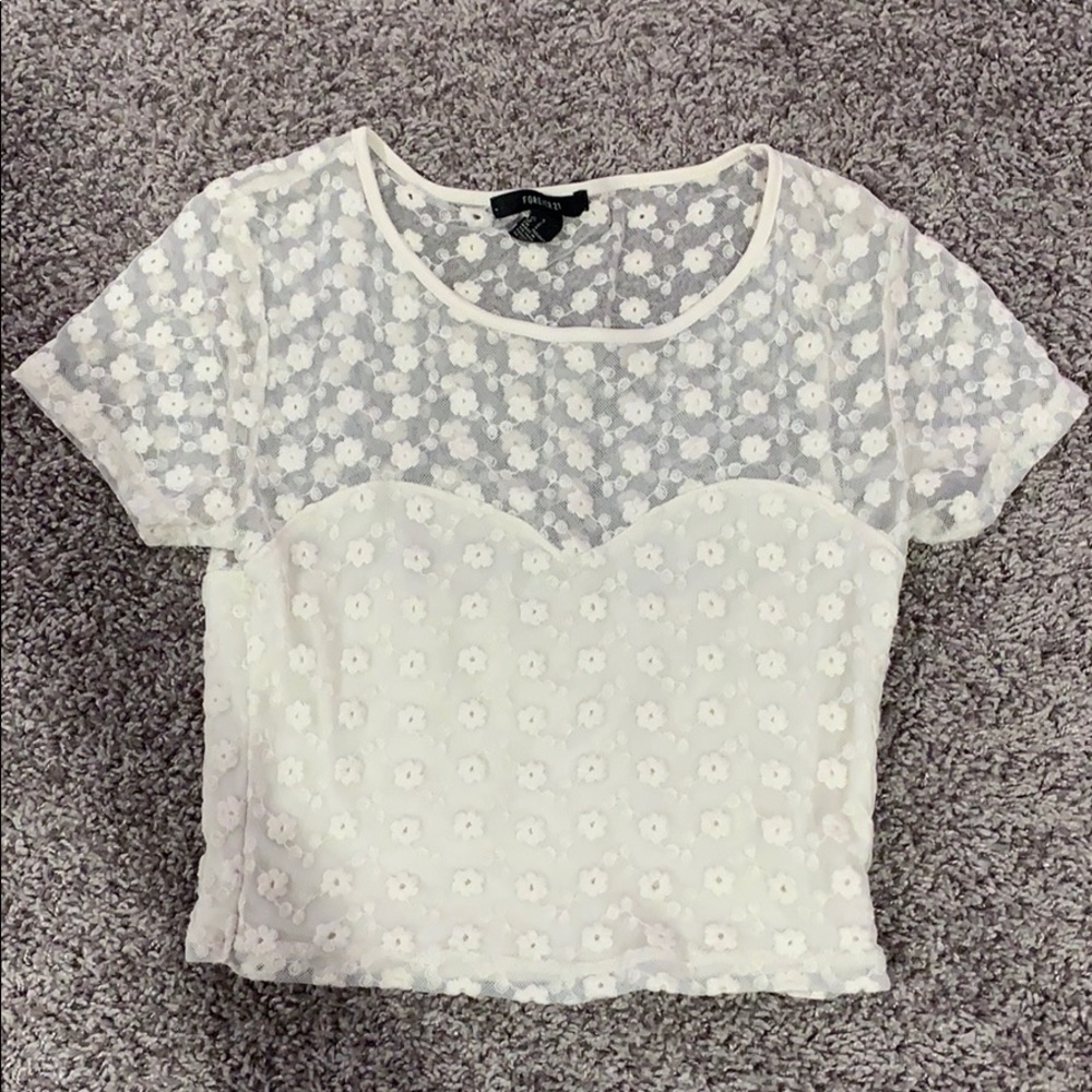 Flower embroidered shirt